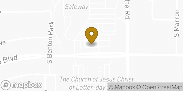 Map showing the location of Starbucks in Mesa, AZ 85212