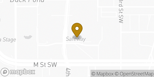 Map showing the location of Starbucks in Washington, DC 20024