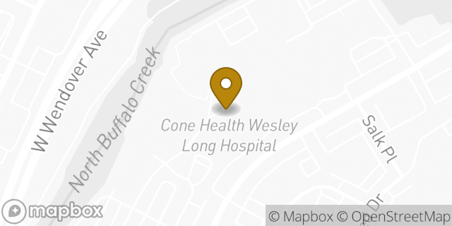 Map showing the location of Subway in Greensboro, NC 27403