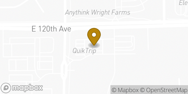 Map showing the location of QuikTrip in Thornton, CO 80602