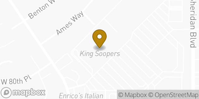 Map showing the location of Starbucks in Arvada, CO 80003