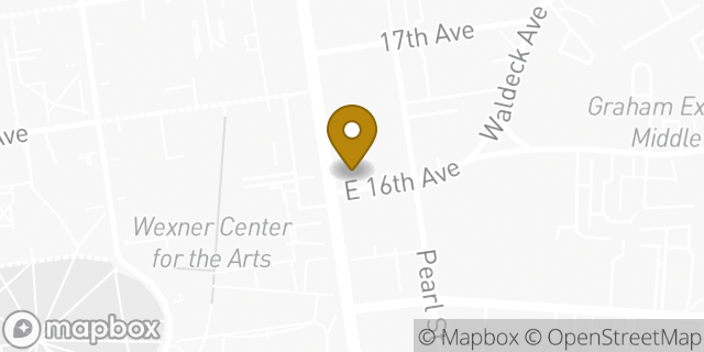 Map showing the location of Starbucks Coffee Company in Columbus, OH 43201