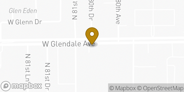Map showing the location of Penske Truck Rental in Glendale, AZ 85303