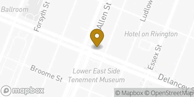 Map showing the location of Starbucks in New York, NY 10002