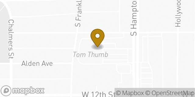 Map showing the location of Tom Thumb in Dallas, TX 75208