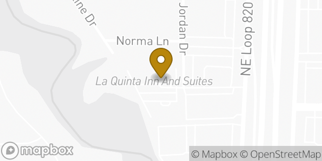 Map showing the location of La Quinta Inn & Suites in Hurst, TX 76053