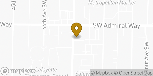 Map showing the location of Chase Bank in Seattle, WA 98116