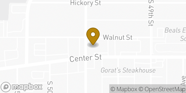 Map showing the location of AutoZone in Omaha, NE 68106