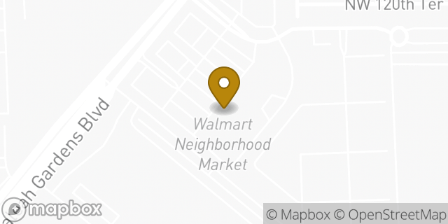 Map showing the location of Walmart Connection Center in Hialeah Gardens, FL 33018