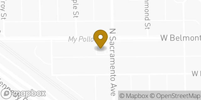 Map showing the location of Dunkin' in Chicago, IL 60618