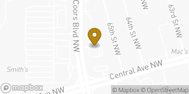 Map showing the location of Papa Johns in Albuquerque, NM 87121