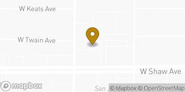 Map showing the location of Chase Bank in Fresno, CA 93711