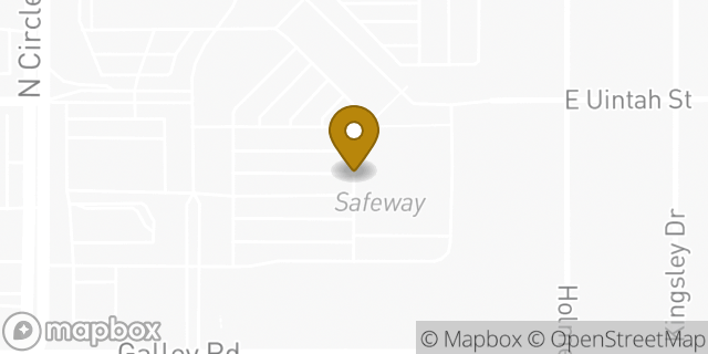 Map showing the location of Safeway in Colorado Springs, CO 80909