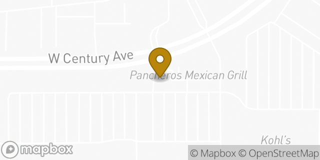 Map showing the location of Starbucks Coffee Company in Bismarck, ND 58503