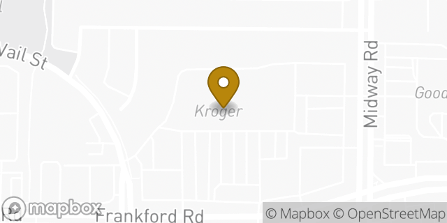 Map showing the location of Kroger in Dallas, TX 75287