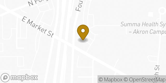 Map showing the location of Starbucks Coffee Company in Akron, OH 44304