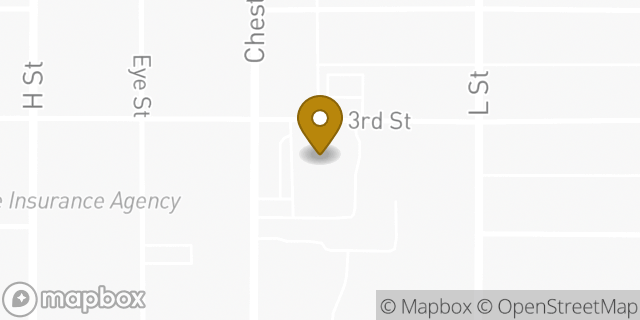 Map showing the location of Bank Of America in Bakersfield, CA 93301