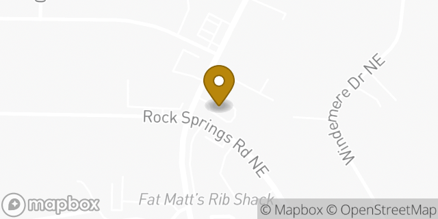 Map showing the location of Dunkin' in Atlanta, GA 30324