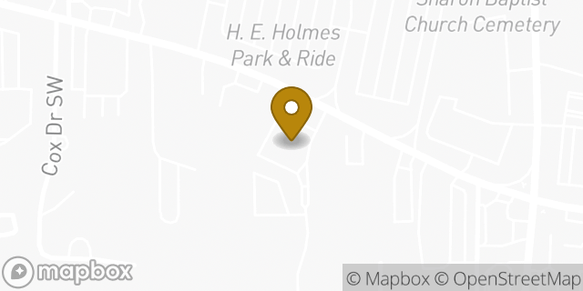 Map showing the location of AutoZone in Atlanta, GA 30311