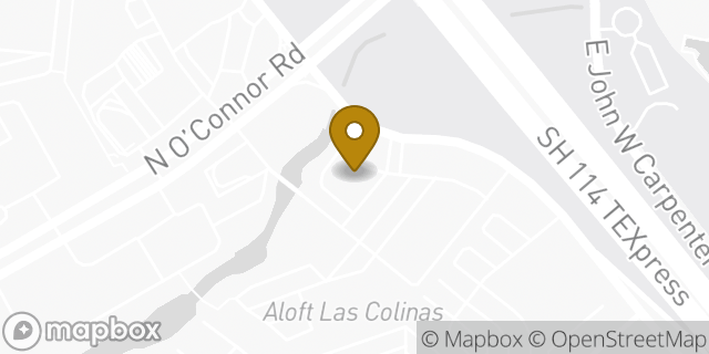 Map showing the location of Bank Of America in Irving, TX 75062