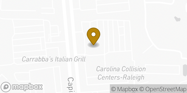 Map showing the location of Capital Ford Inc Service in Raleigh, NC 27616