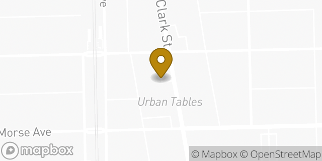 Map showing the location of Dunkin' in Chicago, IL 60626