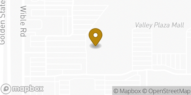 Map showing the location of Starbucks in Bakersfield, CA 93304