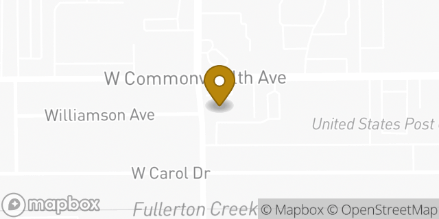 Map showing the location of Amazon Locker - Chen in Fullerton, CA 92833