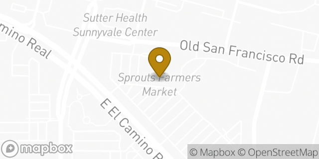 Map showing the location of Sprouts Farmers Market in Sunnyvale, CA 94087