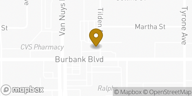 Map showing the location of Starbucks in Van Nuys, CA 91401