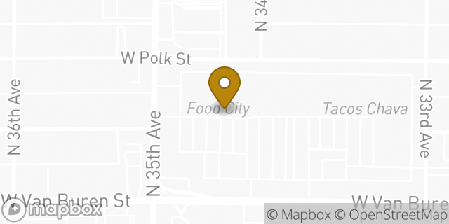 Map showing the location of Starbucks in Phoenix, AZ 85009