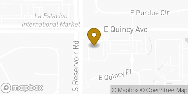 Map showing the location of Subway in Aurora, CO 80015