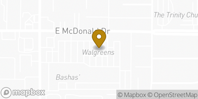 Map showing the location of ATM Walgreens in Scottsdale, AZ
