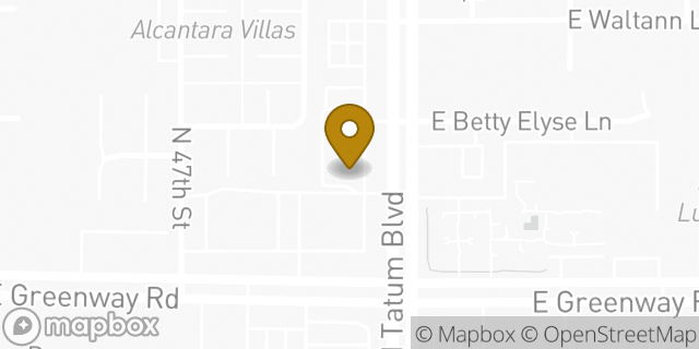 Map showing the location of Dunkin' in Phoenix, AZ 85032