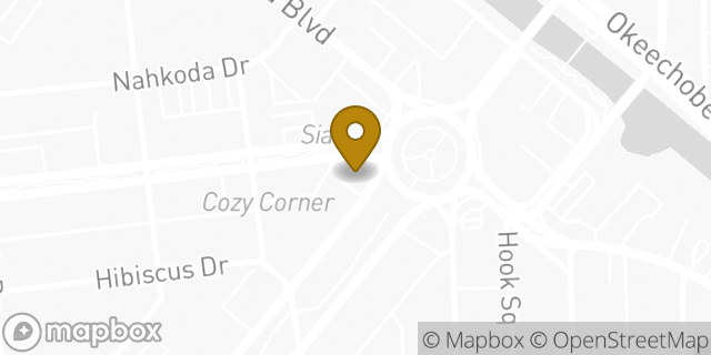 Map showing the location of Papa Johns Pizza in Miami Springs, FL 33166