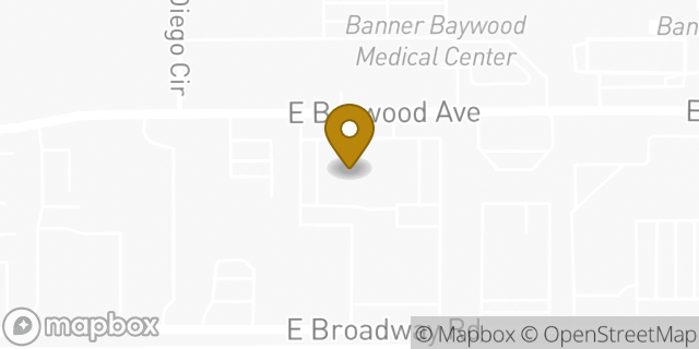 Map showing the location of Banner Health Clinic: General Surgery in Mesa, AZ 85206
