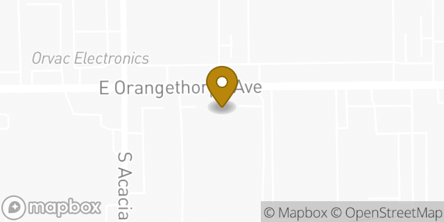 Map showing the location of Avis Car Rental in Fullerton, CA 92831
