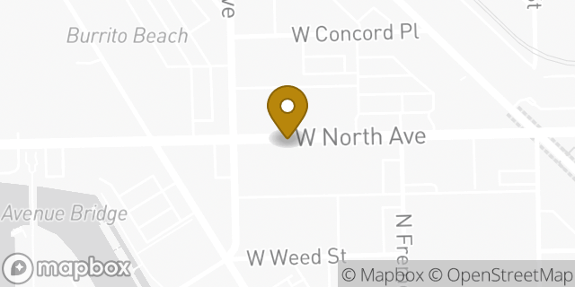 Map showing the location of Budget Car Rental in Chicago, IL 60642