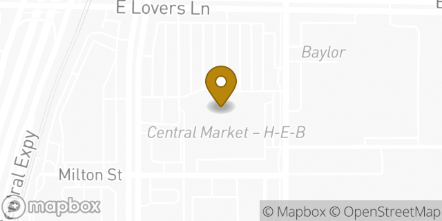 Map showing the location of H-E-B in Dallas, TX 75206