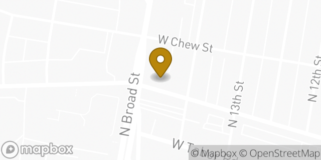 Map showing the location of Dunkin' in Philadelphia, PA 19141