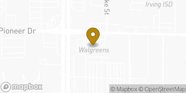 Map showing the location of ATM Walgreens in Irving, TX 75061