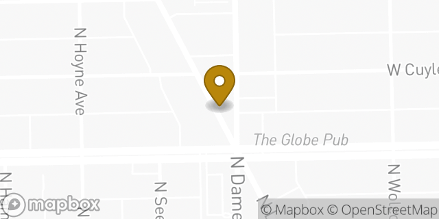 Map showing the location of Starbucks in Chicago, IL 60618
