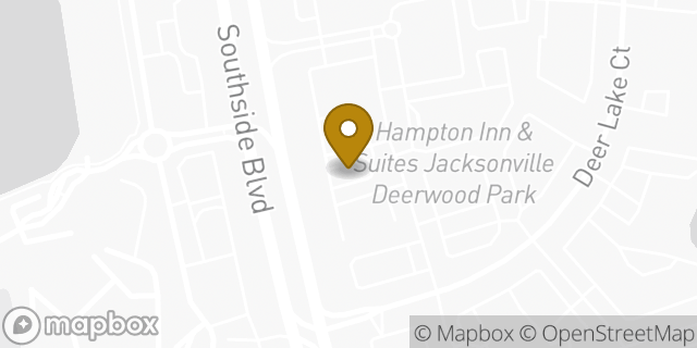 Map showing the location of Dunkin' in Jacksonville, FL 32216