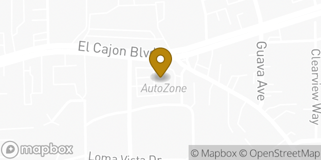 Map showing the location of AutoZone in La Mesa, CA 91942
