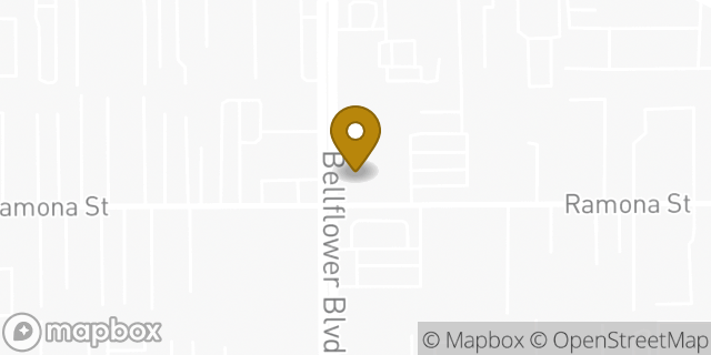 Map showing the location of AutoZone Auto Parts in Bellflower, CA 90706