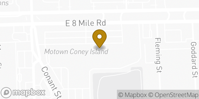 Map showing the location of Kids Foot Locker in Detroit, MI 48234