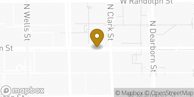 Map showing the location of Starbucks in Chicago, IL 60602
