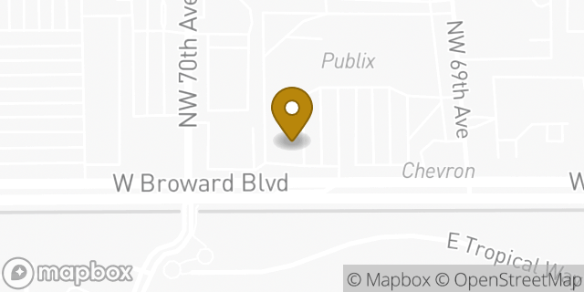 Map showing the location of Starbucks in Plantation, FL 33317