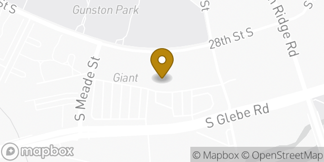 Map showing the location of Starbucks in Arlington, VA 22206