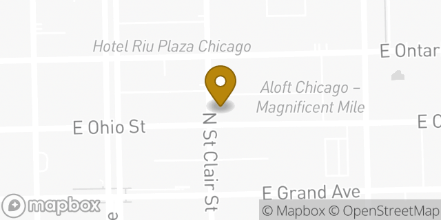 Map showing the location of Dunkin' in Chicago, IL 60611